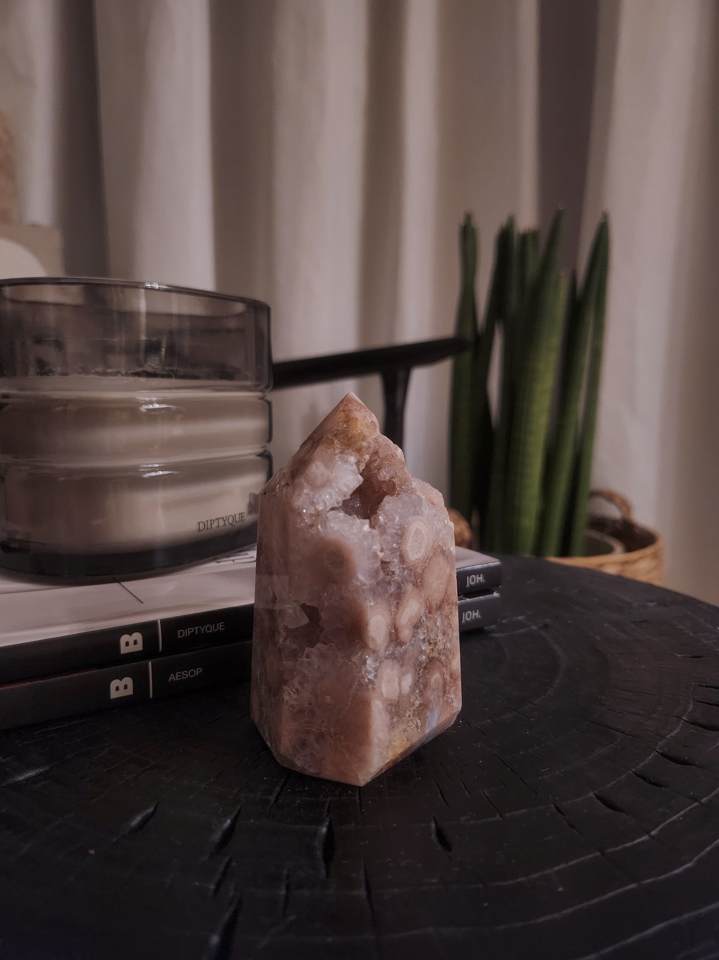 Pink Amethyst Flower Agate Tower