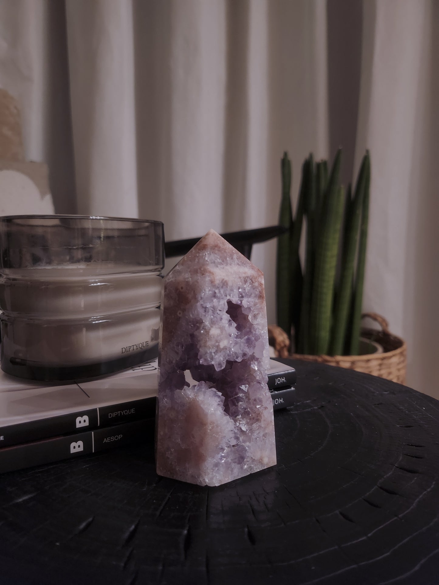 Pink Amethyst Flower Agate Tower