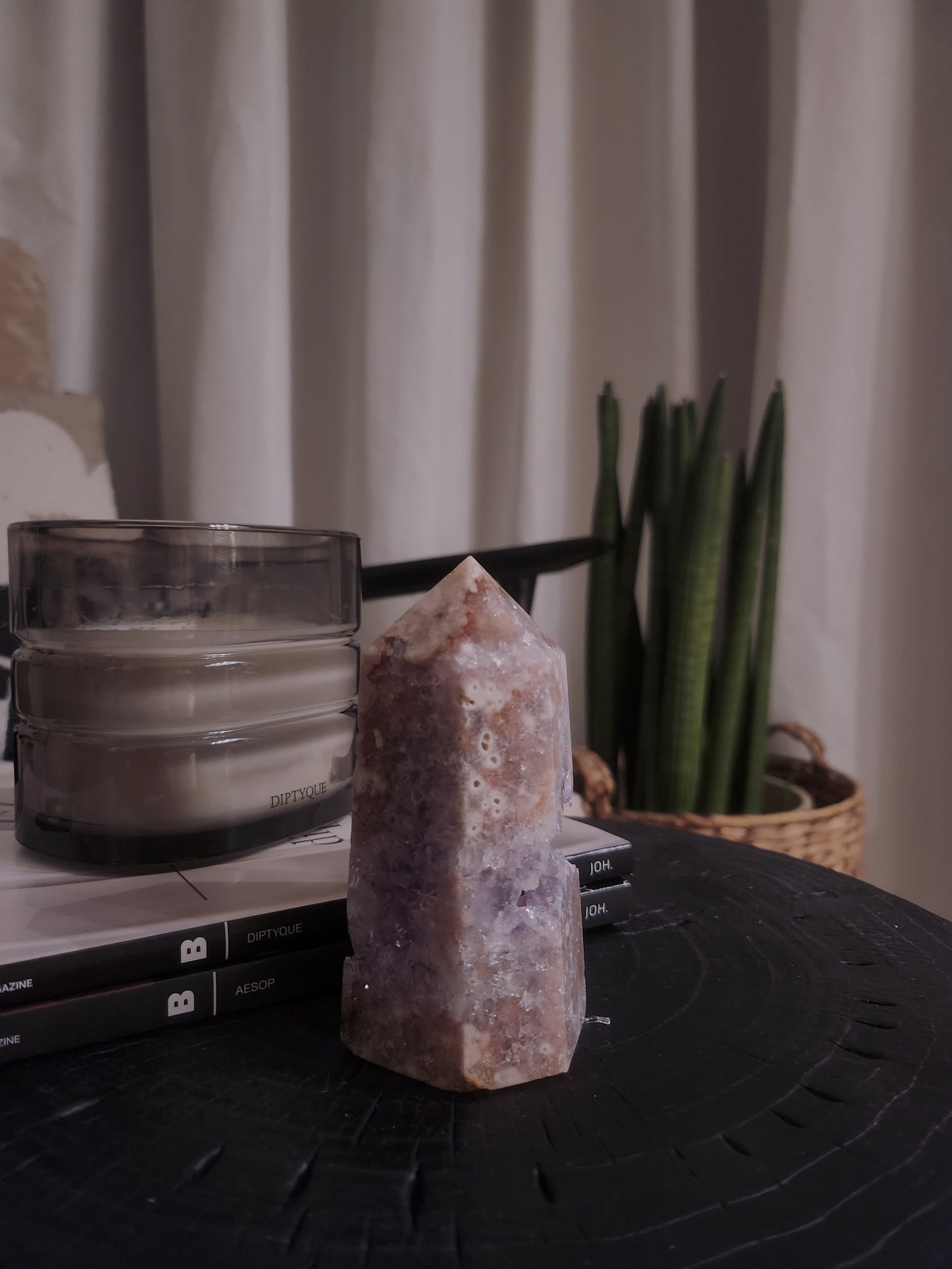 Pink Amethyst Flower Agate Tower