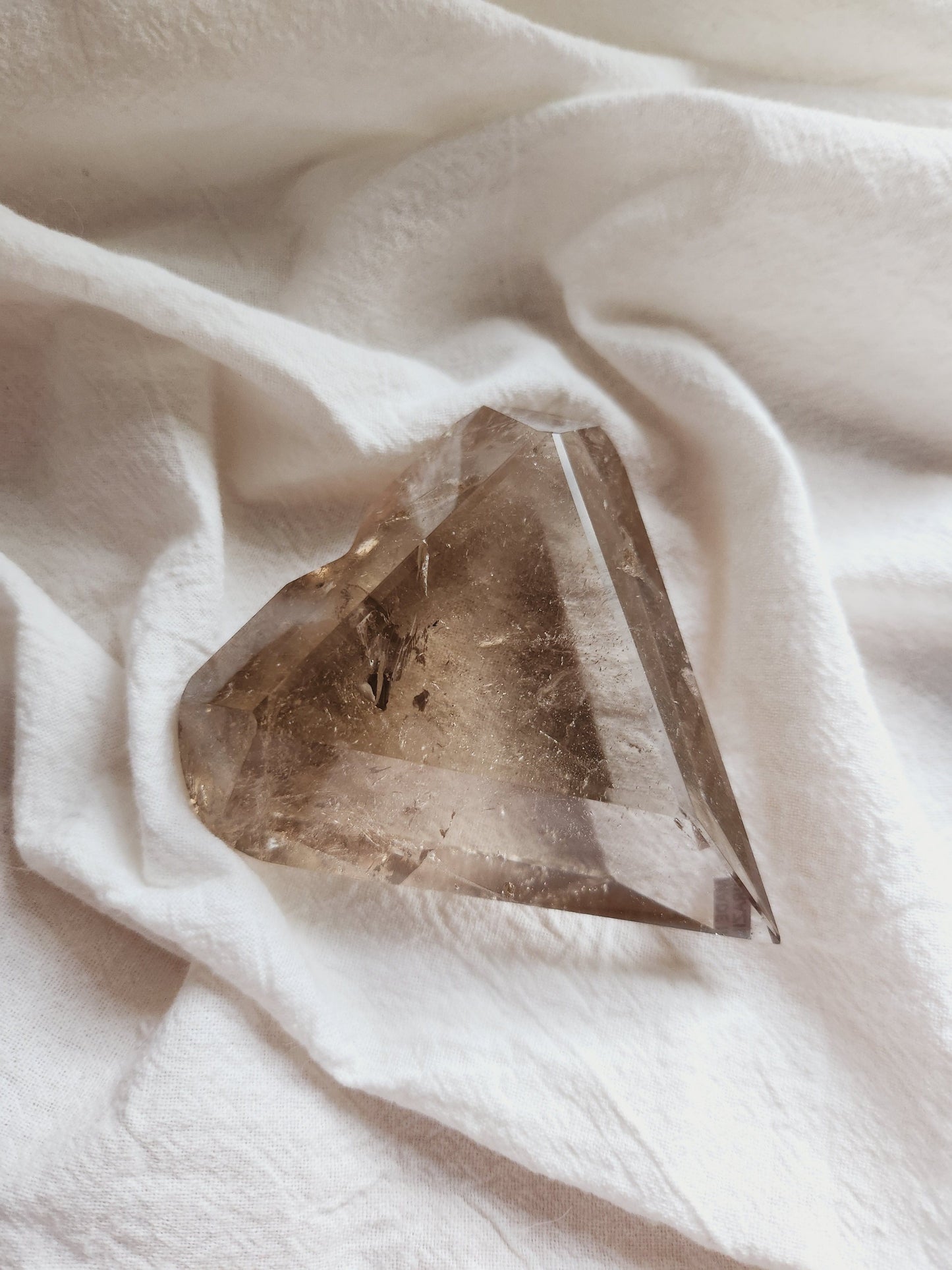 Smokey Quartz Faceted Heart (Large)