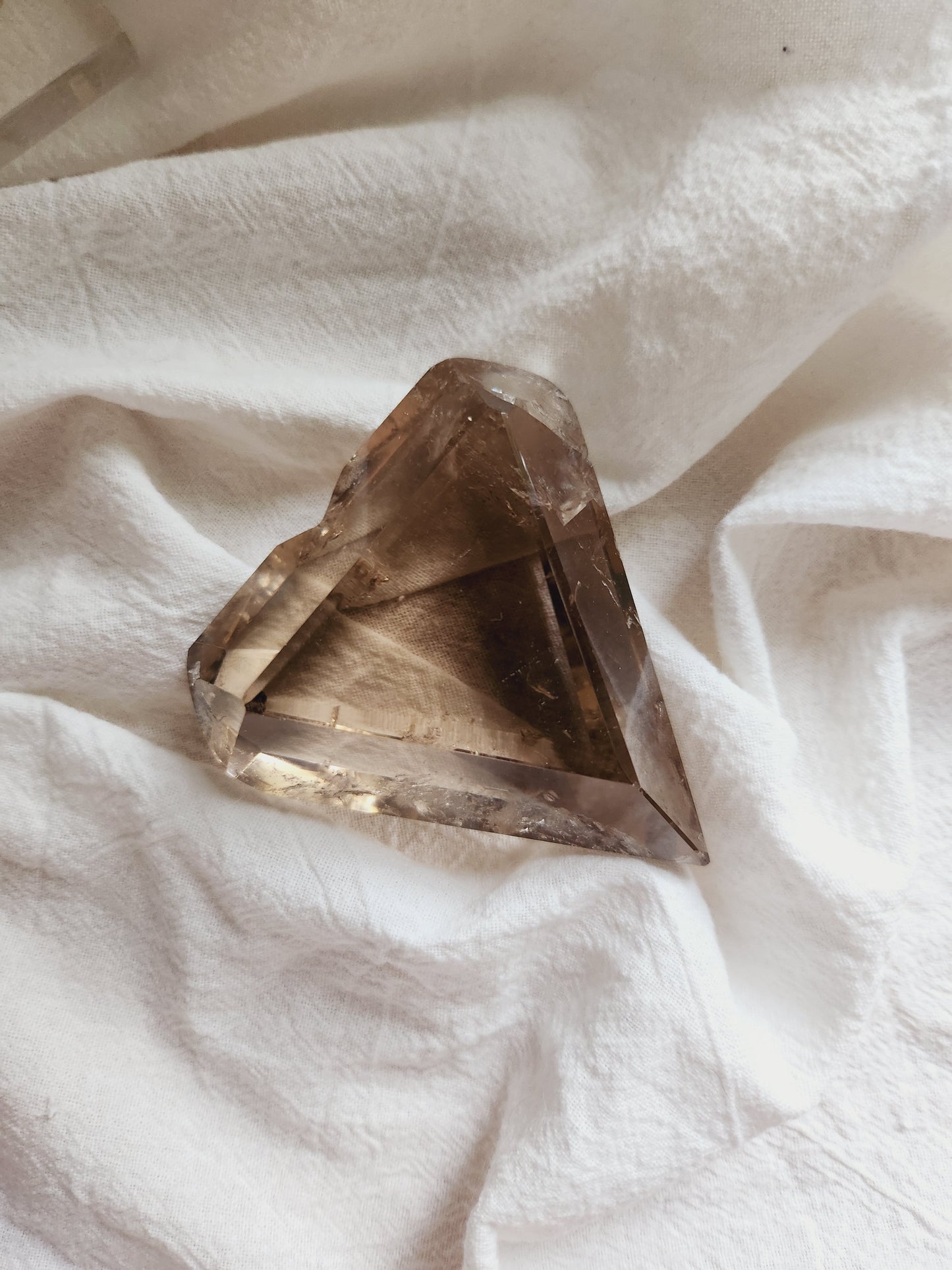 Smokey Quartz Faceted Heart (Medium)