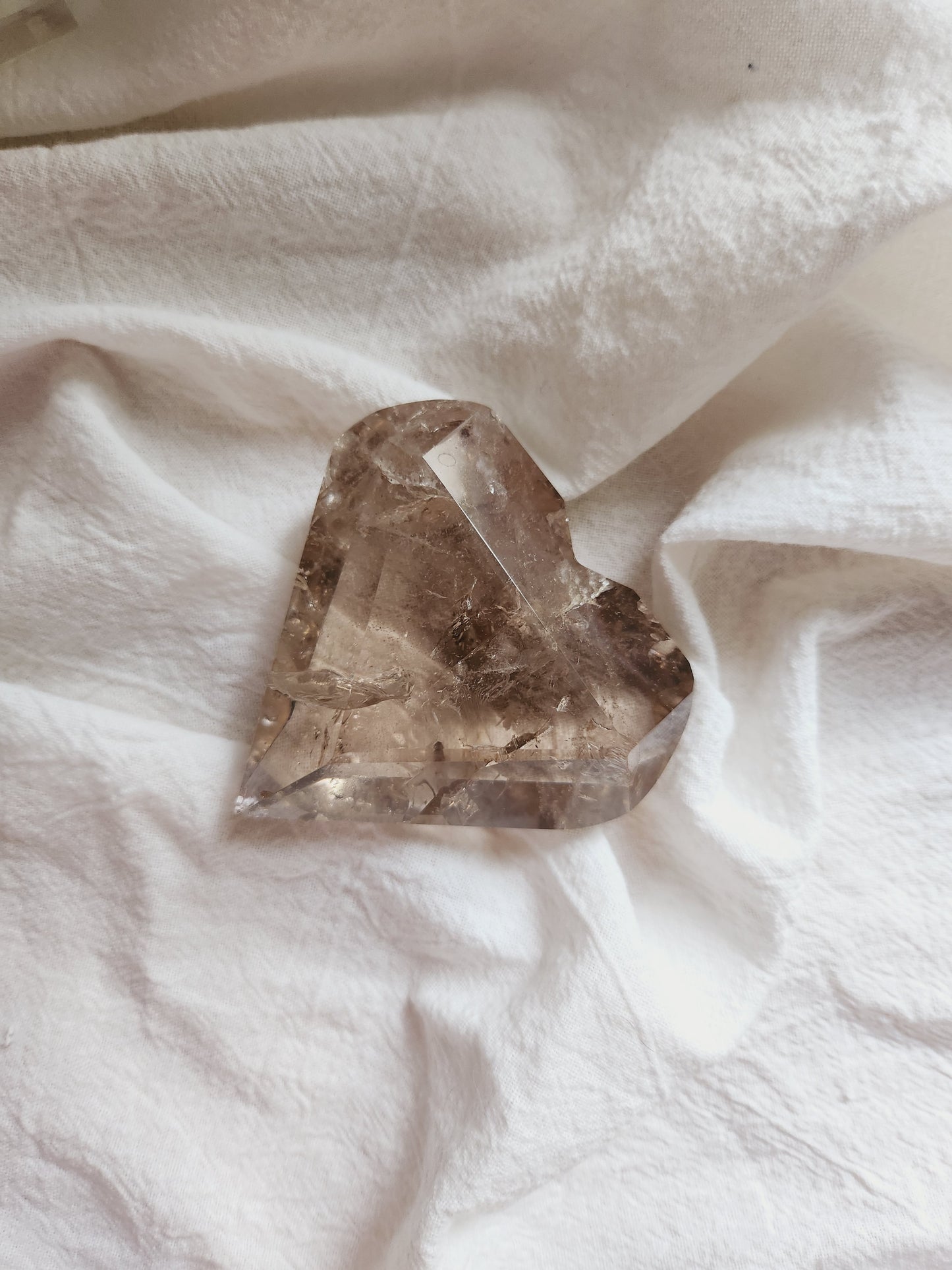 Smokey Quartz Faceted Heart (Medium)