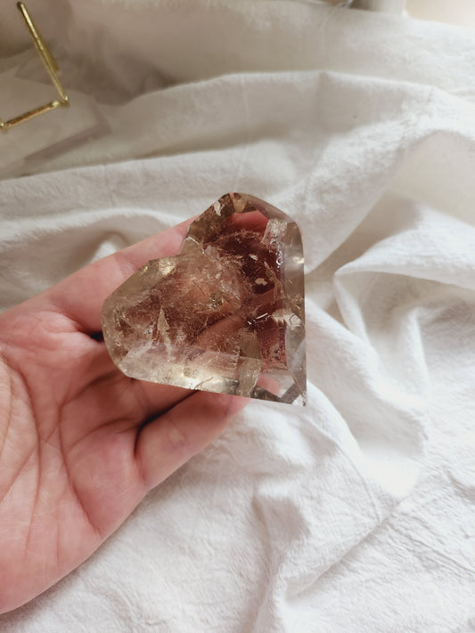 Smokey Quartz Faceted Heart (Medium)