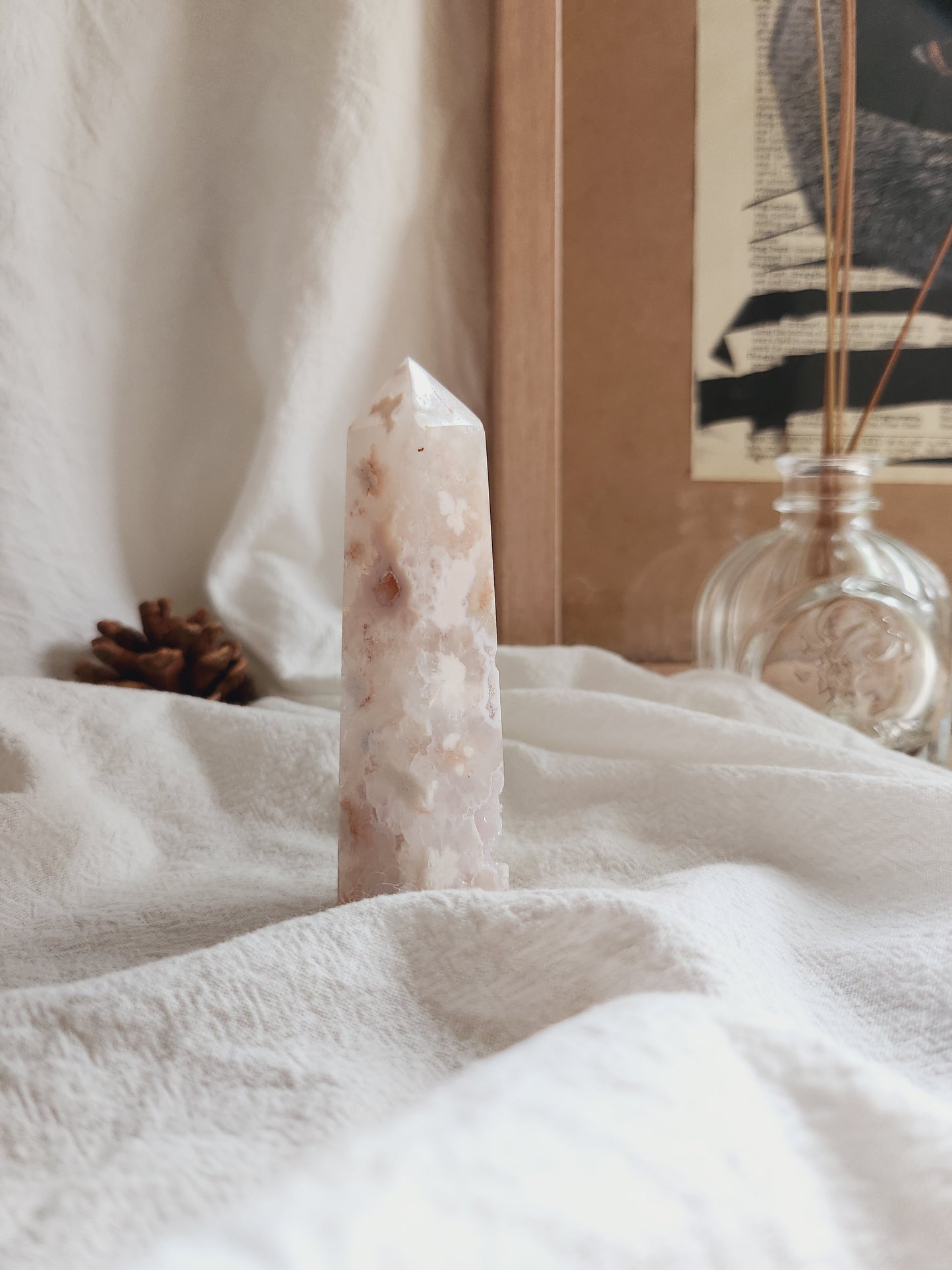 Sakura Flower Agate Tower