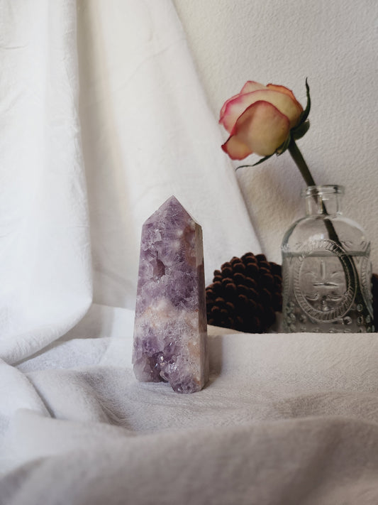 Pink Amethyst Flower Agate Tower