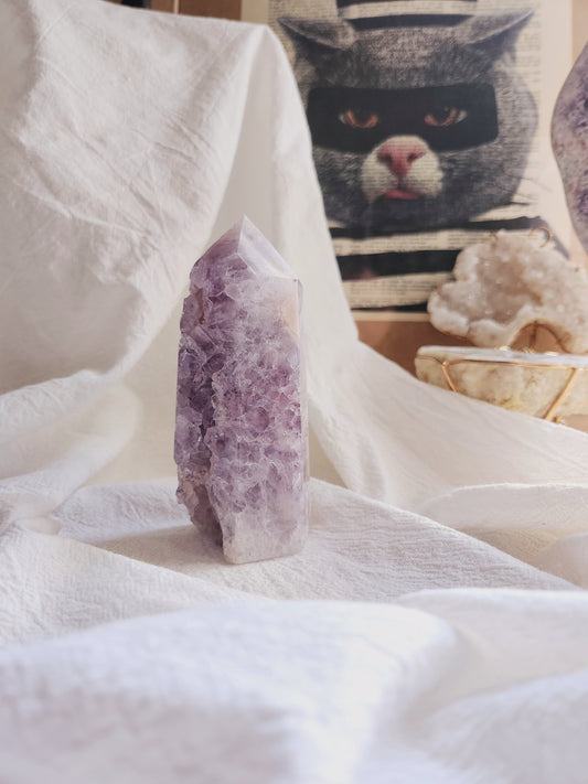 Pink Amethyst Flower Agate Tower